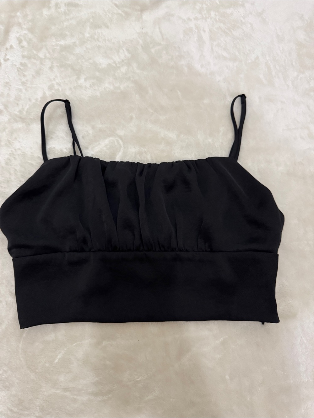Wilfred Black Spaghetti Strap Crop Top